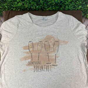 Reitmans Womens Champagne Plus Cotton Blend Pajama Top Size XXL (SKU: 22W)